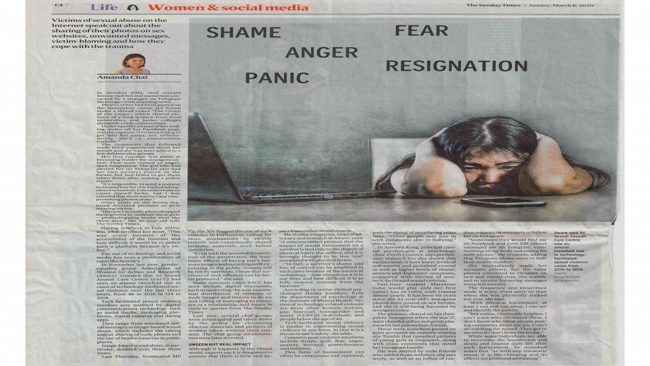 Understanding Technology-Facilitated Sexual Violence (TFSV) - The Sunday Times 8 March 2020