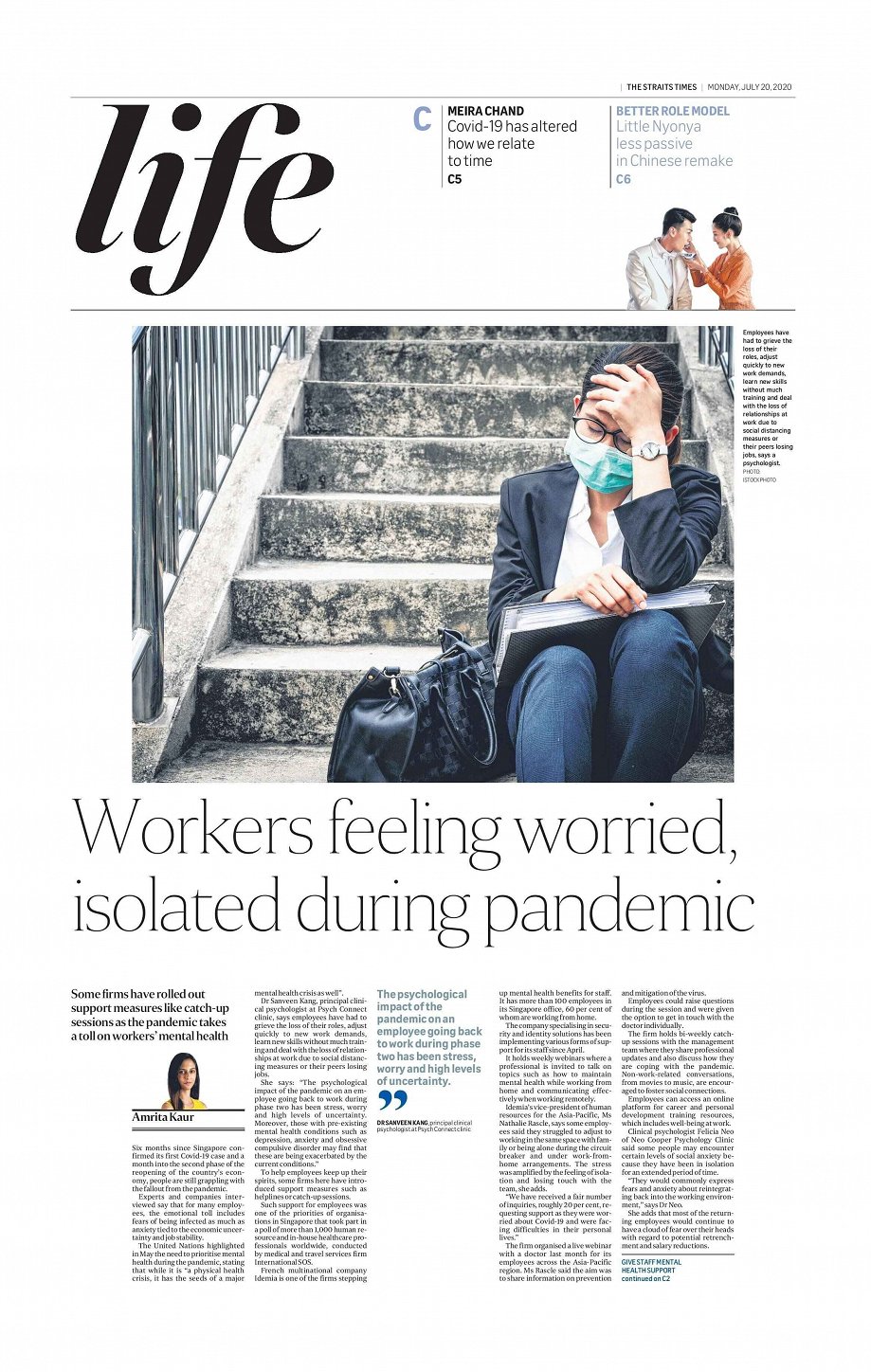 Employment, Stress and Pandemic - The Straits Times 20 July 2020