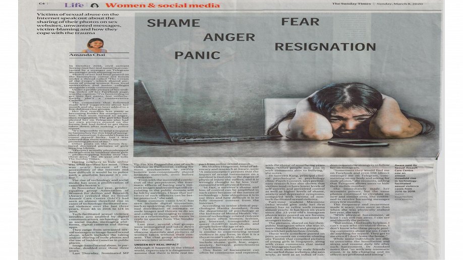 Understanding Technology-Facilitated Sexual Violence (TFSV) - The Sunday Times 8 March 2020